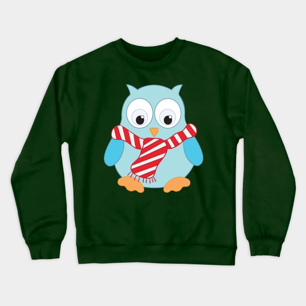 Cute Blue Owl Crewneck Sweatshirt by painteddreamsdesigns